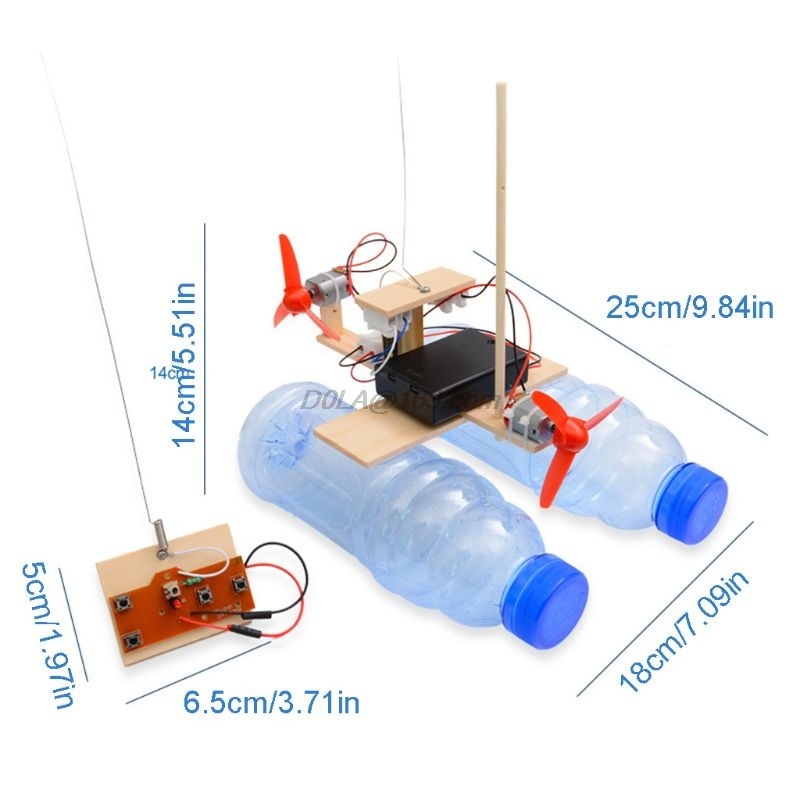 Holz RC Stiefel freundlicher Spielzeug Montage Fernbedienung Stiefel Spielzeug Pädagogisches Spielzeug Wissenschaftliche Experiment Modell Bausätze