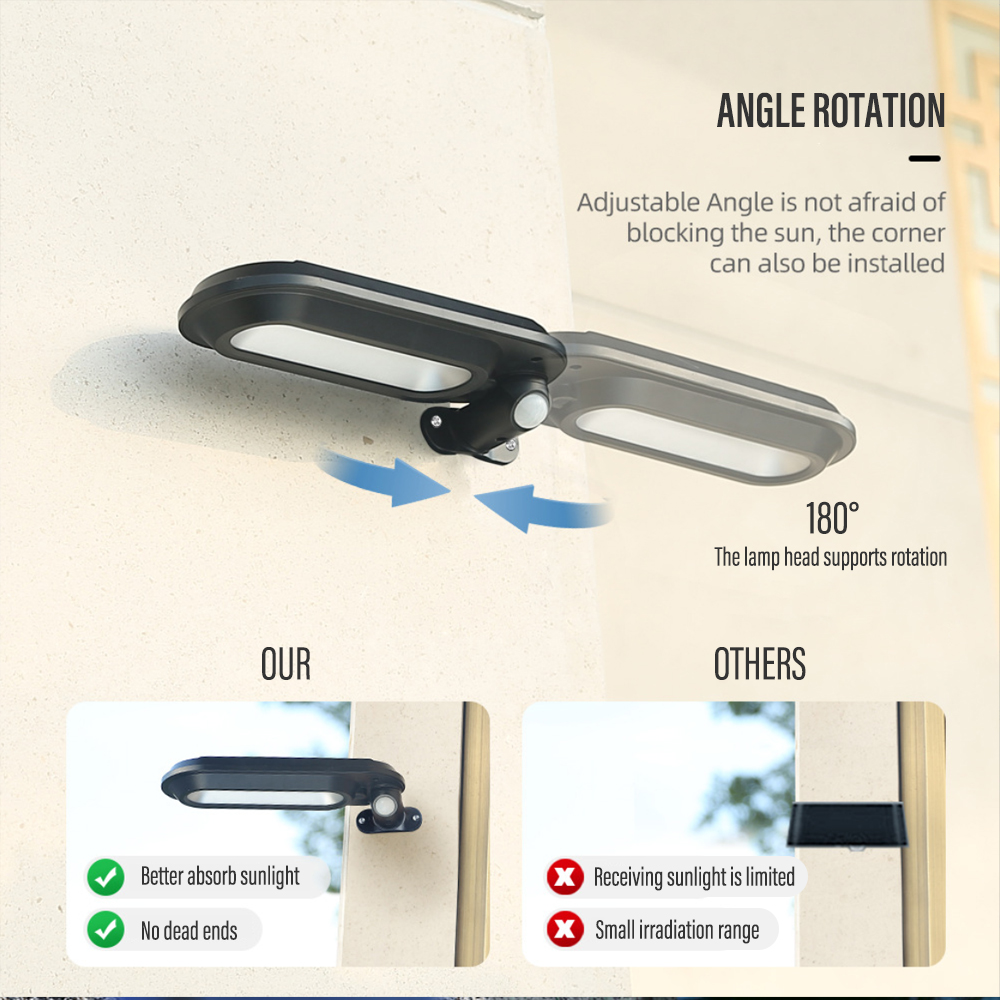 Outdoor Solar Wall Light Street Light, OutdoorWaterproof, Motion Sensor, Security Lighting for Garden, Yard, Path, 4 Modes