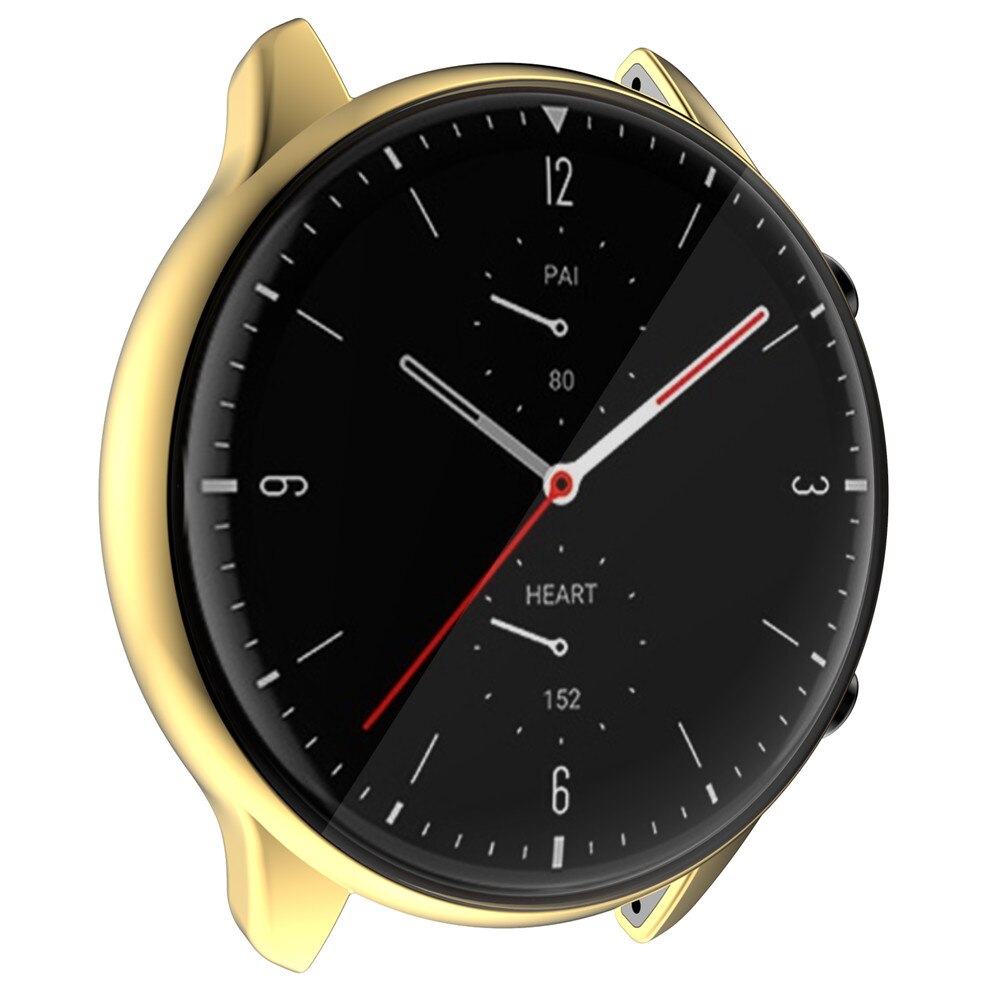 Tpu macio caso capa para amazfit gtr 2 assista protetor completo borda quadro escudo proteger pára-choques para xiaomi huami amazfit gtr2 assista: Gold