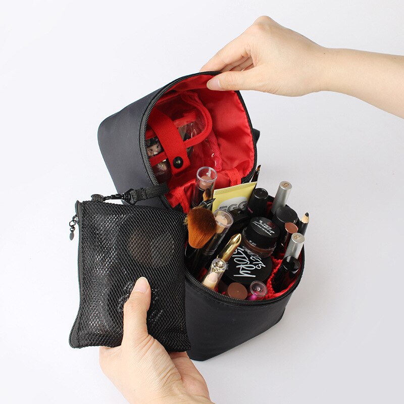 Lynlås mand kvinder makeup taske nylon kosmetik taske skønhed etui make up organizer toilettaske sæt opbevaring rejse vask pose