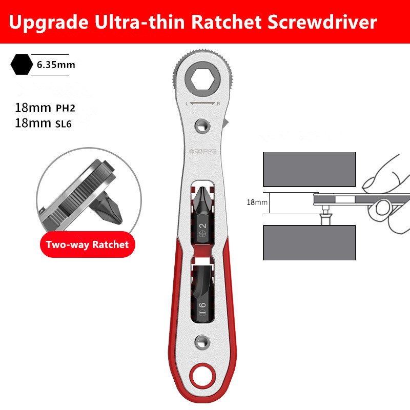 Upgrade 36 Teeth Ratchet Two-way Screwdriver Multi-function Turning Right Angle Screwdriver Set For Narrow Space DIY Hand Tool: Screwdriver