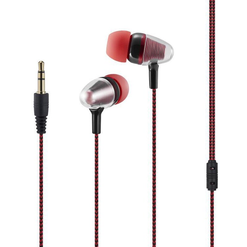 3.5Mm In Ear Oortelefoon Wired Bass Stereo Oordopjes Met Microfoon Voor Smart Phone Samsung Huawei Xiaomi: Red