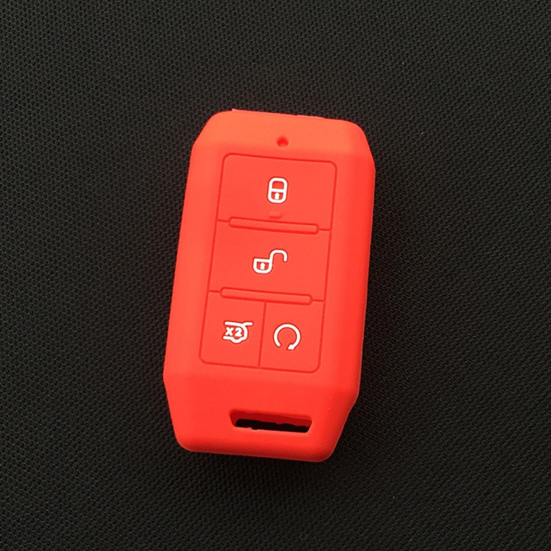 Silica Gel Car Key Case Cover for BYD qin EV e2 yuan 535 e1 e3 s2 360 4button key: Red