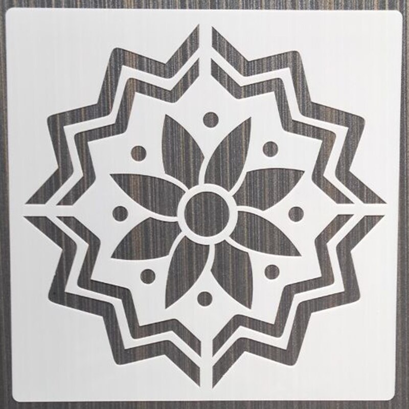 1Pcs 20*20Cm Eenvoudige Mandala Diy Gelaagdheid Stencils Muur Schilderen Meubels Plakboek Kleuring Embossing Album Decoratieve Template: Licht Geel