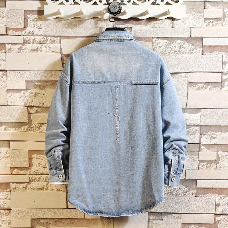 Denim veste hommes imprimer moto basique manteau hommes japonais Streetwear Hip Hop veste Cowboy mâle Jean Bomber vestes
