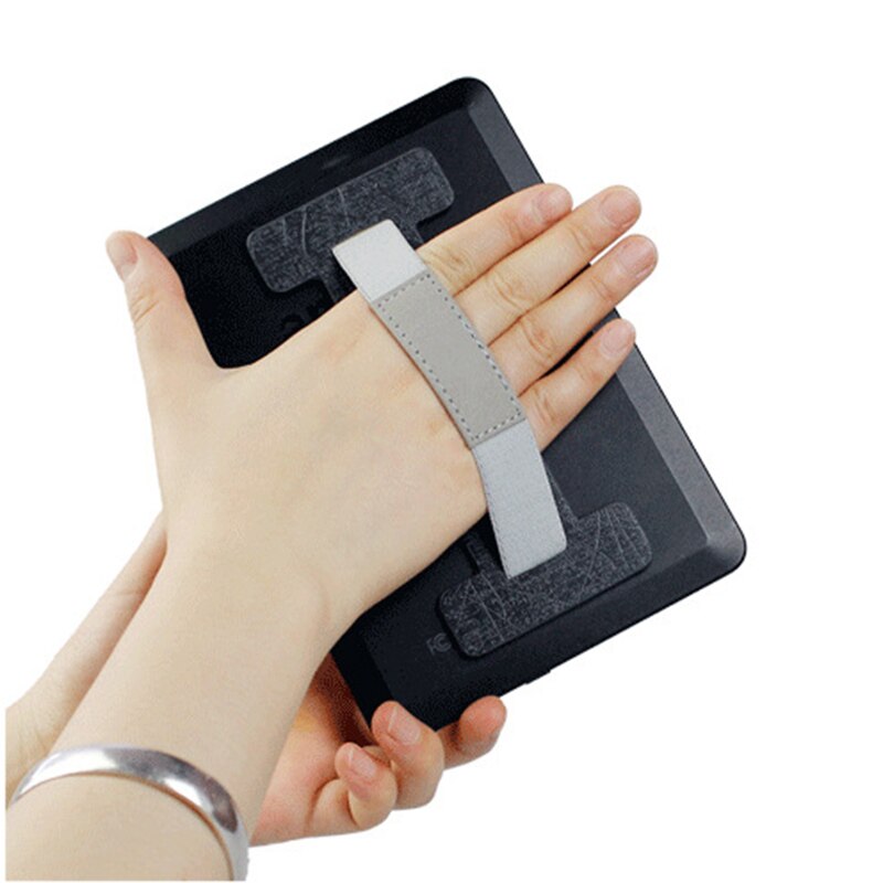 Universelle tablet-halterung mit rutschfestem fingerschutzband und ständer für 6-10.5 -zoll-tablets