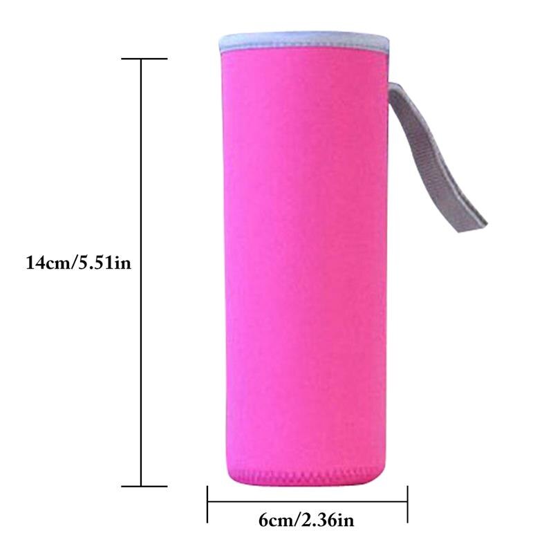 Urheilullinen vesipullon kansi neopreeni eriste hihalaukku laukku pussi kannettava tyhjiökuppisetti urheilu retkeilytarvike: Ruusuinen 360ml