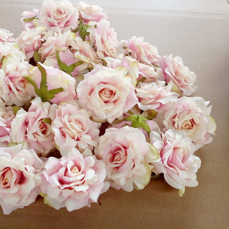 10PCS artificial flower head 10cm rose wedding flower basket decoration DIY bridal wreath decoration accessories flowers