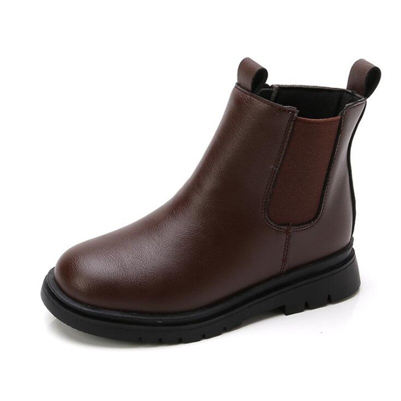 Bottes Martin en cuir pour fille et garçon, chaussures de princesse à semelle souple, taille 27 à 37, automne: Marron / 34