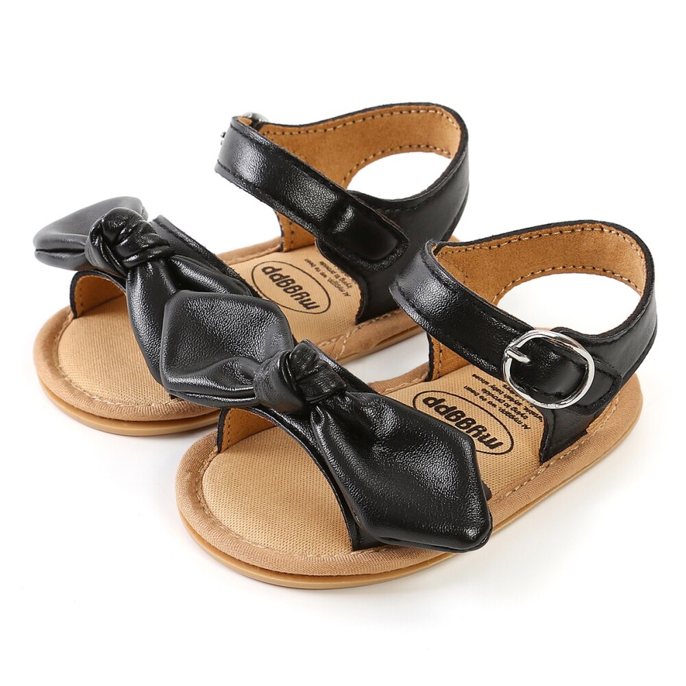 Summer Infant Baby Girls Sandals Casual Bowknot Beach Garden Shoes Anti-Slip PU Leather Flat with First Walking Shoes 0-18M: B / 0-6 Months