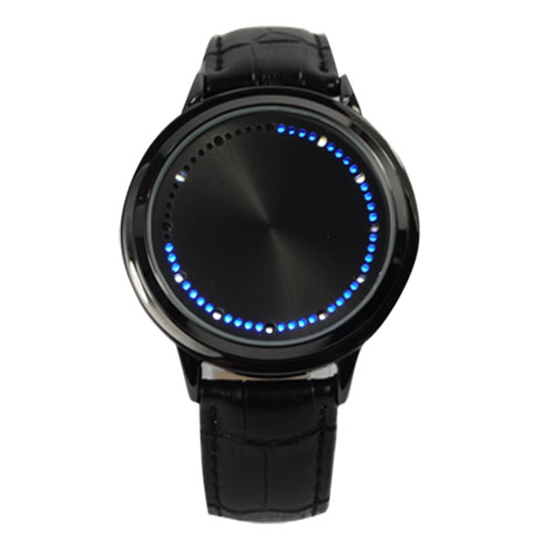 Unisex Cool Touch Screen LED Binary Horloge Blauw Licht Elektronische Digitale Horloge