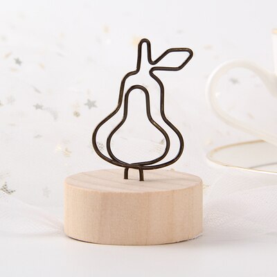 1 PCS Retro Wooden Message Holder Note Holder Iron Photo Holder Desktop Note Holder Simple And Fresh Ornaments Christmas: Dark Grey