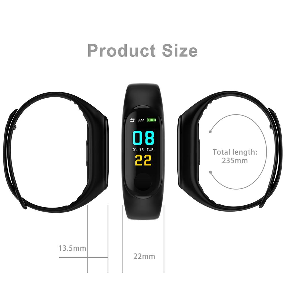 Sports Wristband Smart Bracelet Step Fitness Tracker Watch Heart Rate Blood Pressure Watch Exercise for Android iOS Supplies