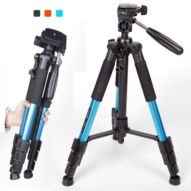 ZOMEI Q111 Professionelle Tragbare Reise Aluminium Kamera Stativ und Pfanne Kopf für SLR DSLR Digital Kamera Drei Farbe: Q111 blau