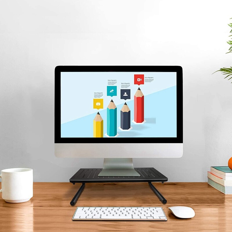 Computer Monitor Increased Shelf Support Base Sn Office Supplies Desktop Storage Box Keyboard Organizer Rack