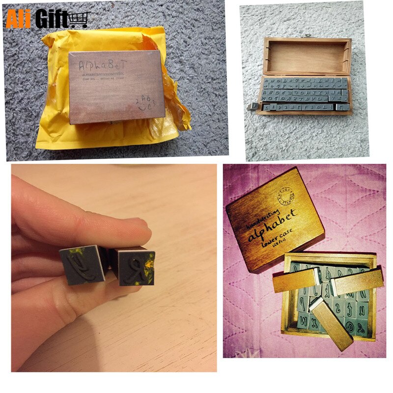 Anglais Cursive Digital Wooden AlPhaBet Seal Set Standardized Rubber Stamps English Letter Stamp Craft Supplies for Card Making