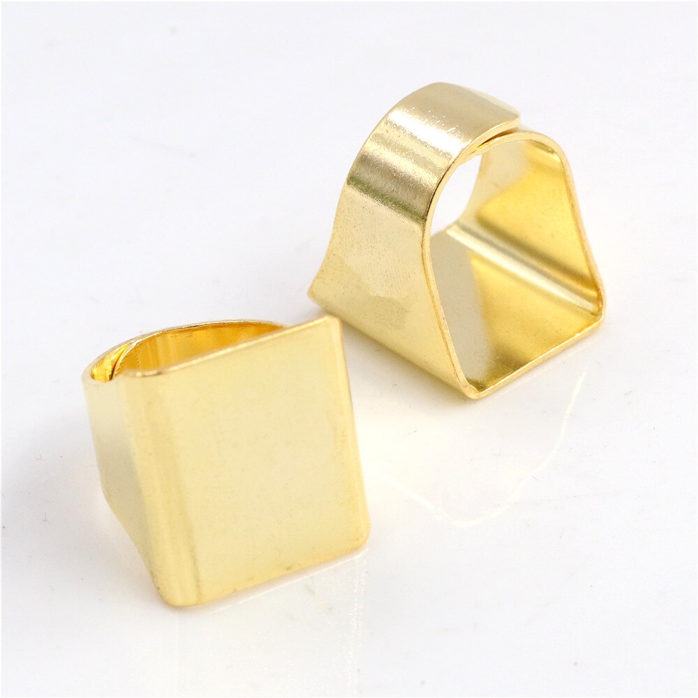 20mm 5 stücke Klassische 6 Farben Überzogen Messing Platz Einstellbar Ring Einstellungen Blank/Basis, fit 20mm Glascabochons, Knöpfe; Ring Einfassungen: Gold