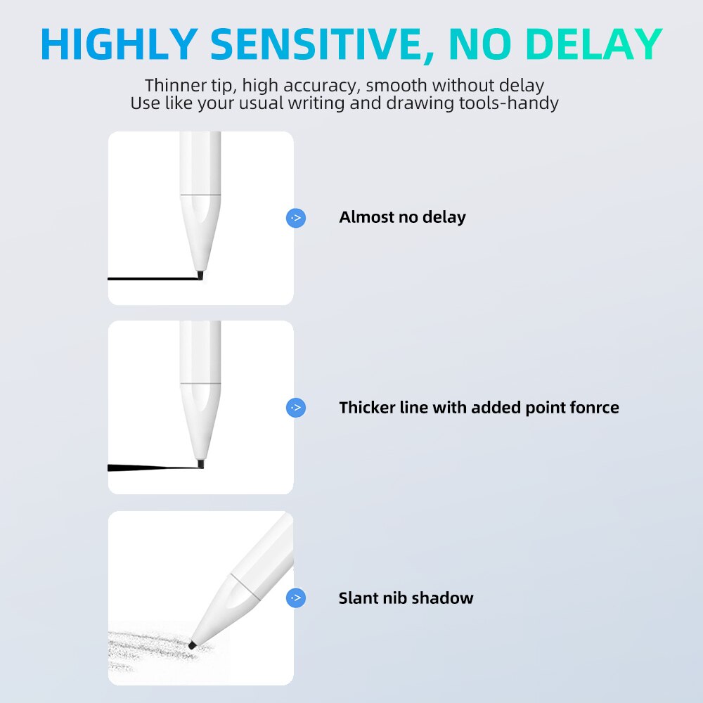 För apple pencil 2 stylus penna för ipad penna surfplatta penna för samsung xiaomi ytpenna pekpenna ritpenna för macbook