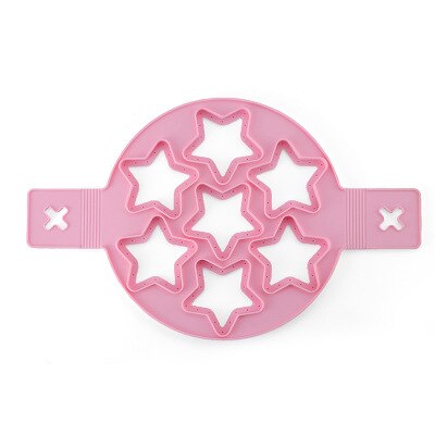1Pcs Silicone Non Stick Fantastic Egg Pancake Maker Ring Kitchen Baking Omelet Moulds Flip cooker Egg Ring Mold: 7-PINK-FLOWER