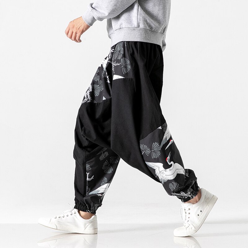 Pantalones bombachos con estampado de para hombre, pantalón corto de retales, cintura elástica, holgado, informal, talla grande