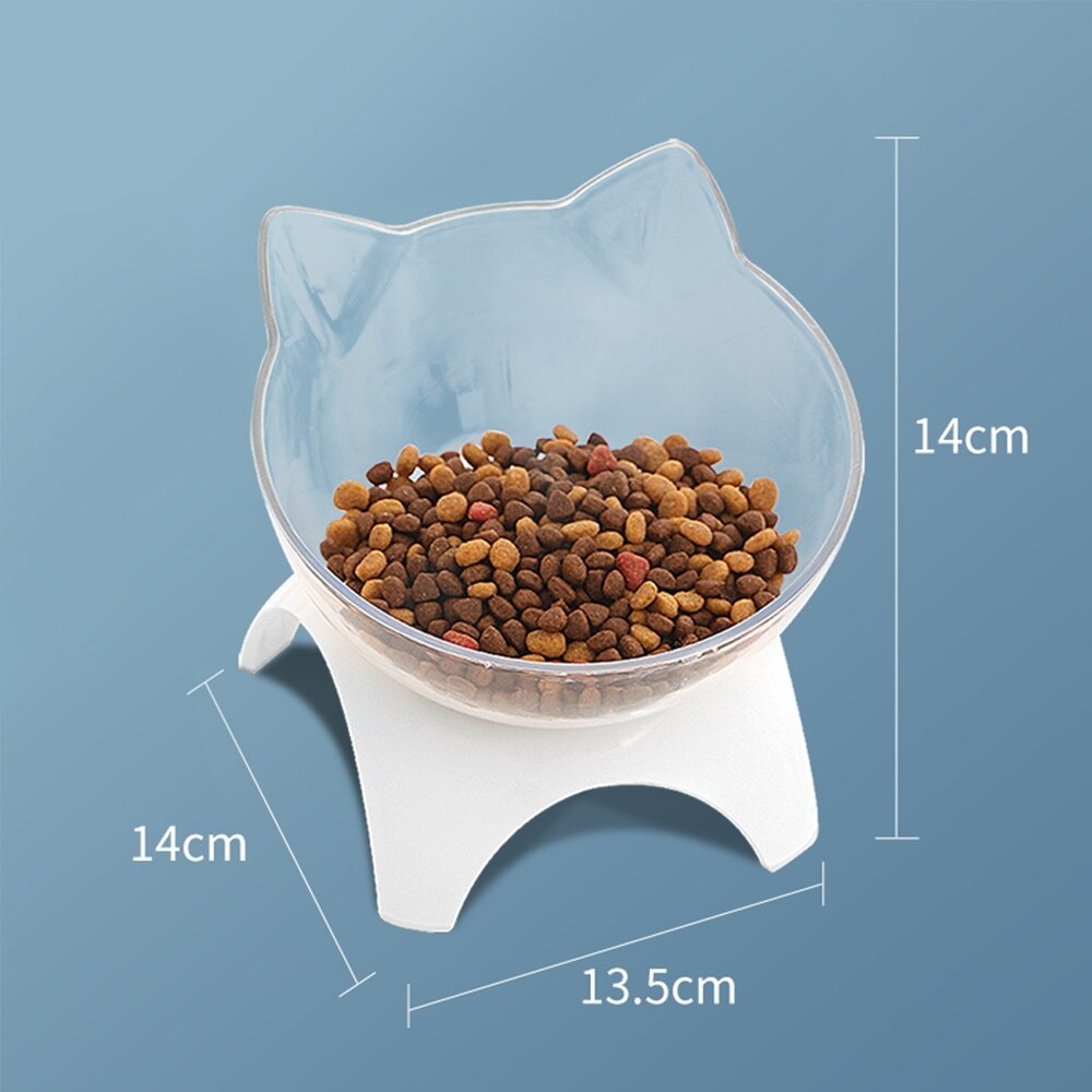 Mangeoires pour chat bol d'alimentation pour chat Gog fournitures pour animaux de compagnie bols à eau pour chiens avec support surélevé pour chats Double bol 2pneu1: Transparent 2