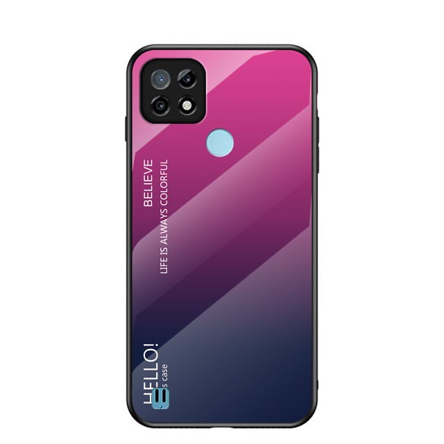 Luxe Gradiënt Gehard Glas Telefoon Case Voor Realme C21 Back Cover Hard Armor Bumper Voor Oppo Realme C21 C 21 6.5 ''RealmeC21: 10