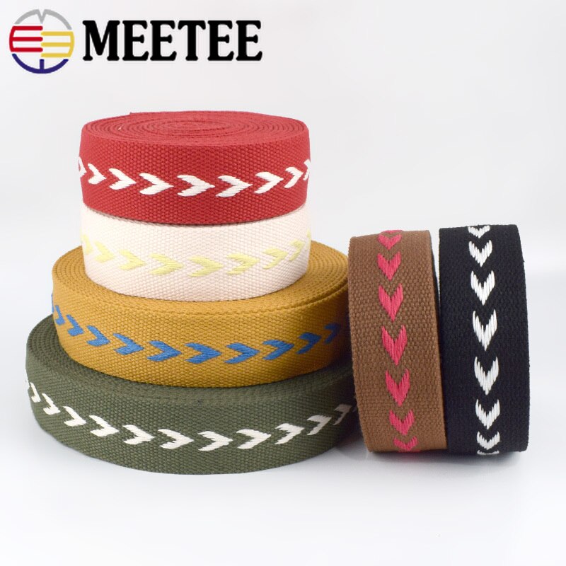 4Meters 38mm Polyester Cotton Jacquard Webbings Tapes Backpack Bag Strap Belt Ribbons DIY Garment Sewing Tape Bias Binding