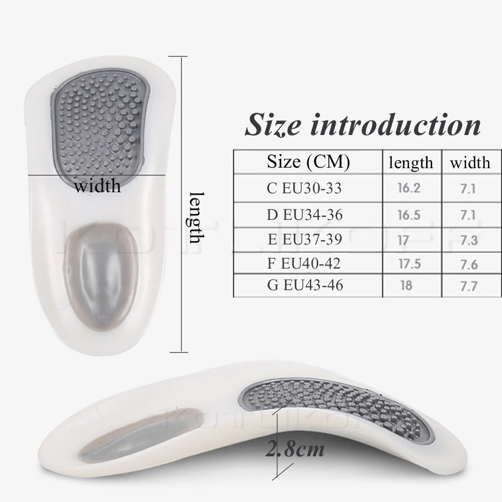Premium Orthotic Gel High Arch Support Insoles Gel Pad 3D Arch Support Flat Feet Women Men orthopedic Foot pain Unisex