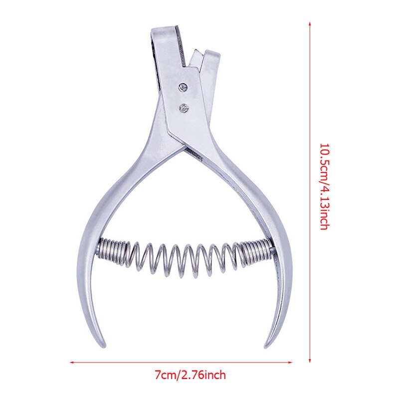 LMDZ Handheld Stainless Steel Slot Puncher Badge Hole Label for Leather Craft Punches DIY Practical Hole Punch Tool