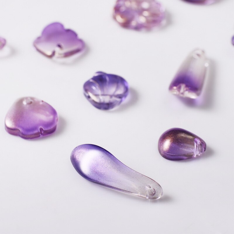 10 st kronblad lampwork pärlor flerfärgade glaspärlor för smycketillverkning handgjorda gör-det-själv-håraccessoarer sömnadstillbehör