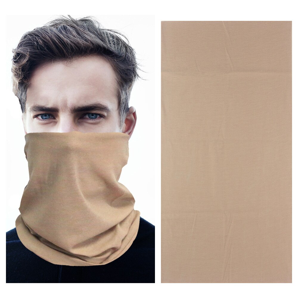 Solid Bandana Scarf Headband Hiphop Hijab Seamless Tubular Soft Multi Functional Magic Bandanas Tube Ring Scarf: S002 Beige