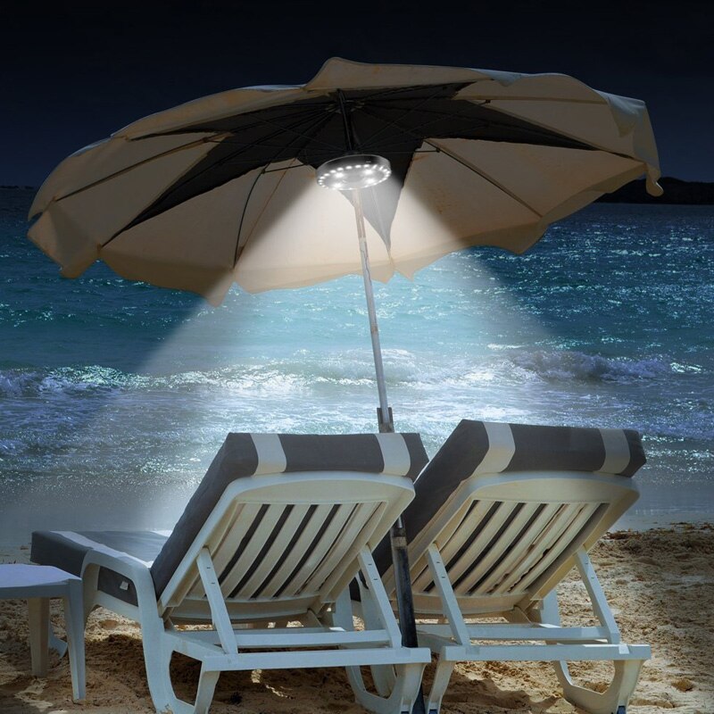 Led parasoll paraplylys for uteplass gress veranda terrasse festlig fest camping  ja55