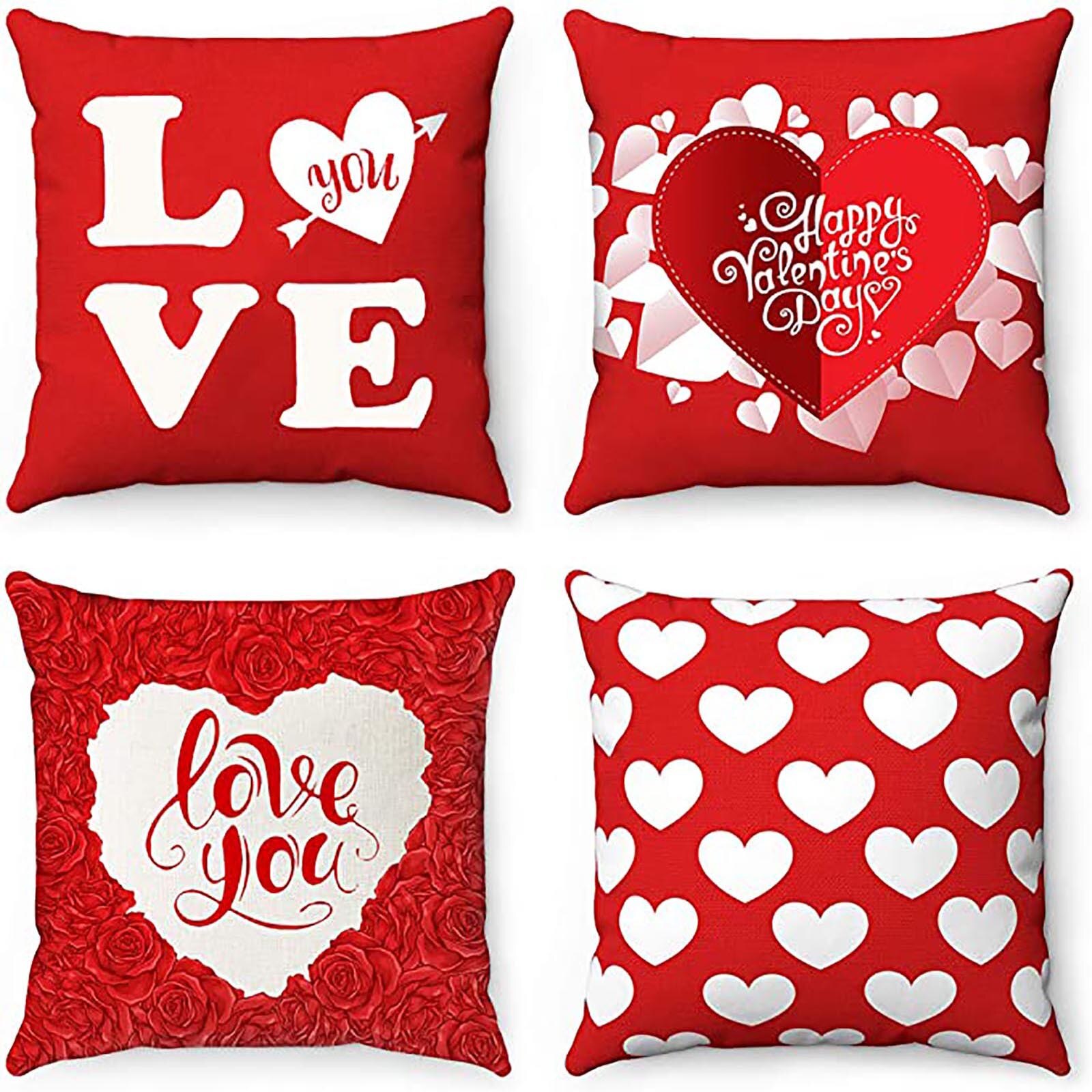 Brief Hart Gedrukt Kussensloop Valentijnsdag Decoratieve Kussensloop Kamer Decoratie Accessoires Kussenhoes