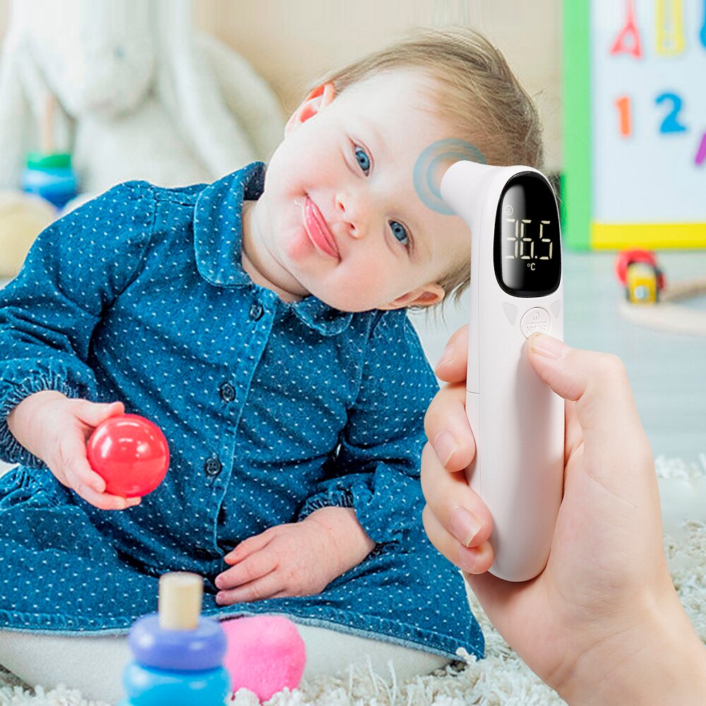 Handheld Digital Fronte Termico Termometro Senza contatto a Infrarossi Misurazione della Temperatura con Retroilluminazione di Colore per I Bambini Adulti