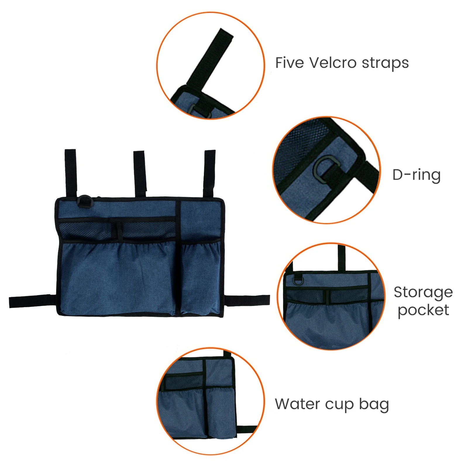 Walker Bag Basket with Cup Holder Suit for Adult Folding Walkers Seniors, Elderly, Handicap Carry Storage Pouch Organizer