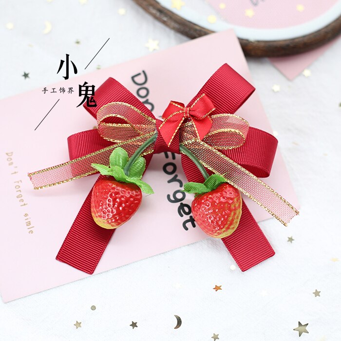 Japonais doux Lolita cheveux bande KC fraise épingle à cheveux accessoires de cheveux fraise cou chaîne clip bandeau: Q fish mouth clip