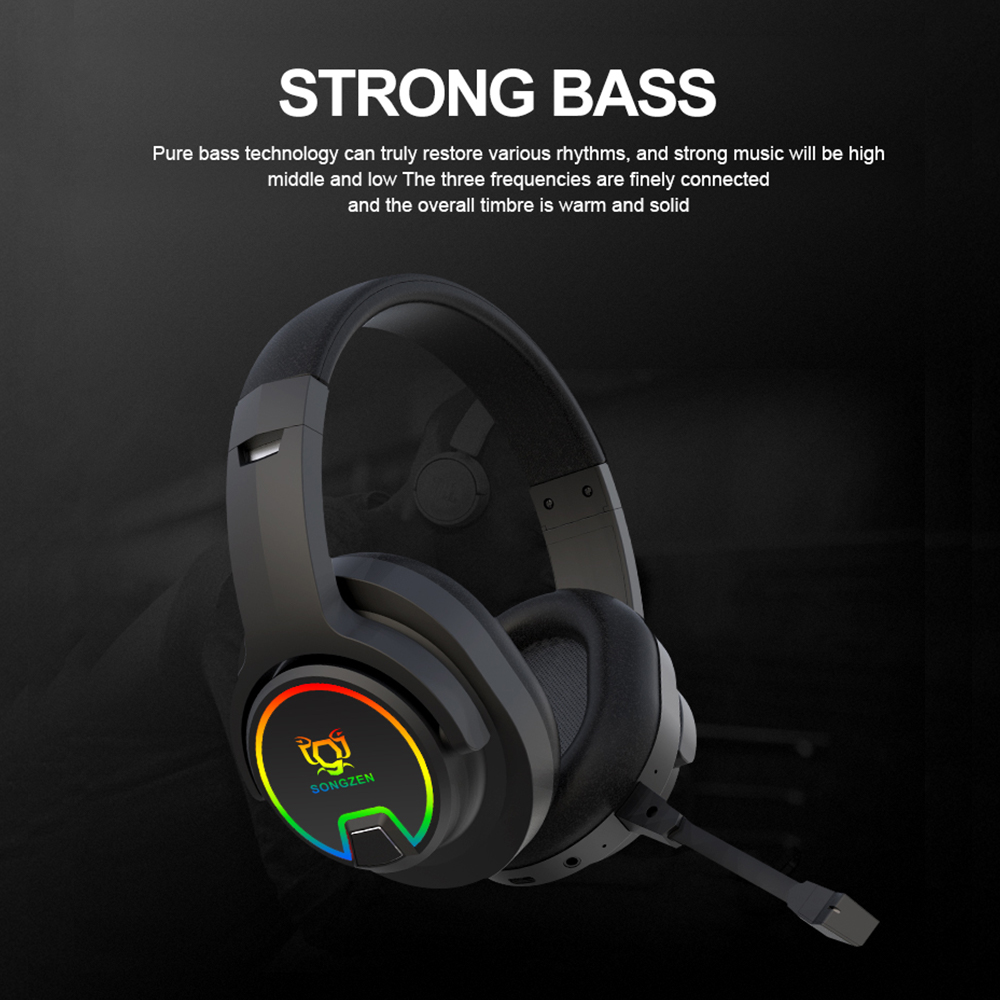 Mpow Wireless Bluetooth 5.0 Gaming Headset Professinal Noise Reduction Mic &amp; 7.1 Surround Sound RGB Lighting Gaming Headphones