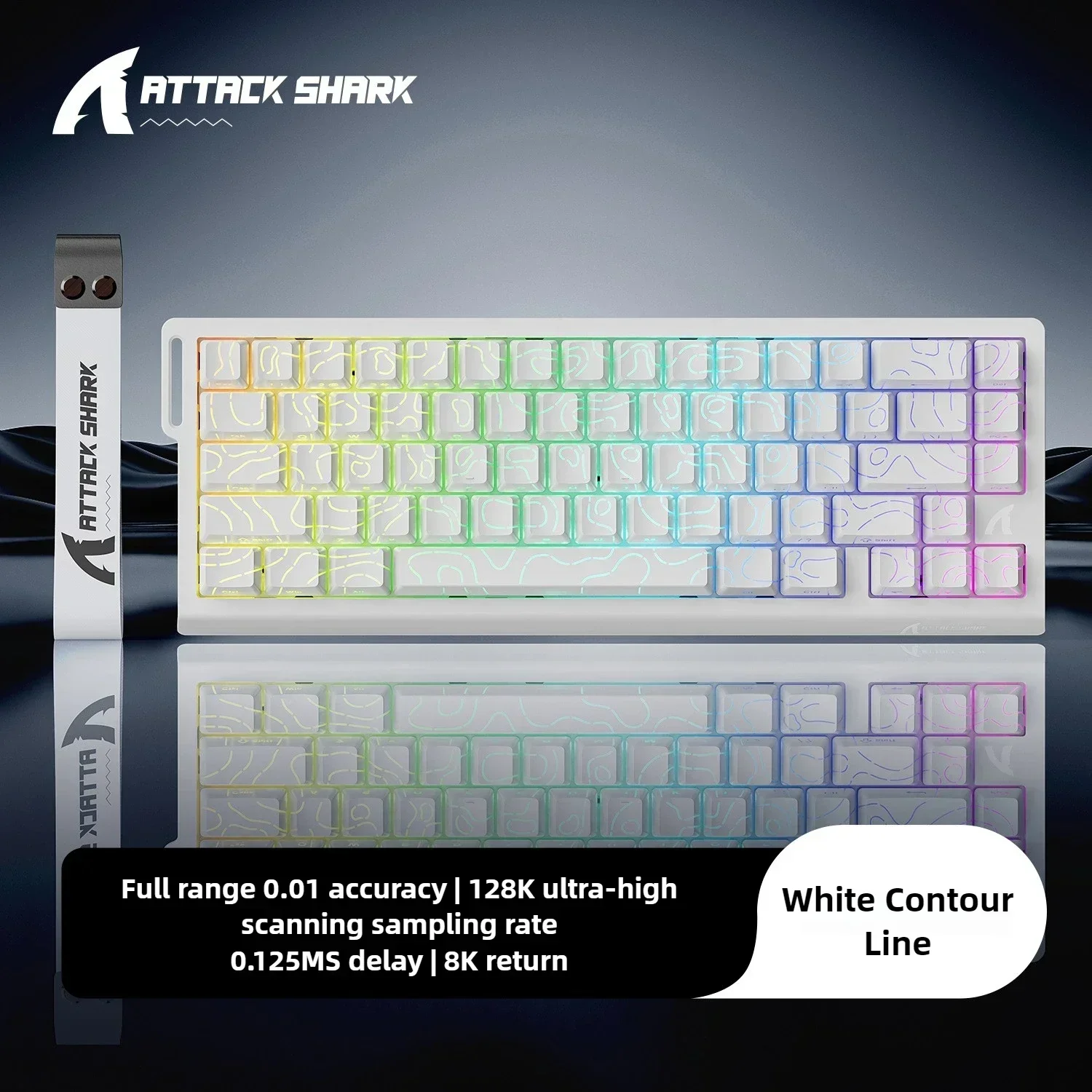 ATTACK SHARK X68HE Magnetyczna klawiatura mechaniczna 8K Low Delay E-Sports Gaming Keyboard RGB 0.01mm RT Accuracy PC Akcesoria Prezent: W kolorze khaki