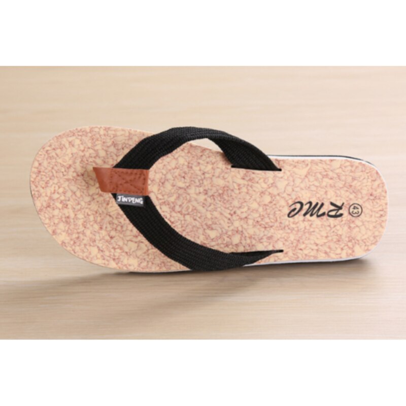 Herenschoenen outdoor strand antislip heren slippers eva lichtgewicht zachte platte zool pantoffel basic sandalen: Zwart / 45