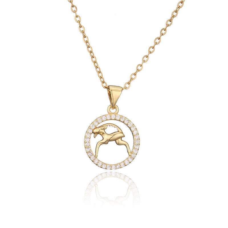 Trendsmax 12 Sterrenbeeld Sterrenbeelden Hangers Kettingen Voor Vrouwen Mannen 585 Rose Goud Mannelijke Sieraden Mode Verjaardagscadeautjes GPM16: 5