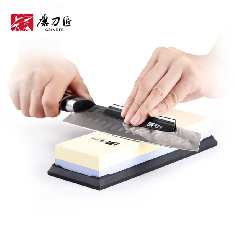 Afiador de facas de pedra de amolar dupla GRINDER, apontador profissional, pedra de água, 240, 1000, 3000, 8000