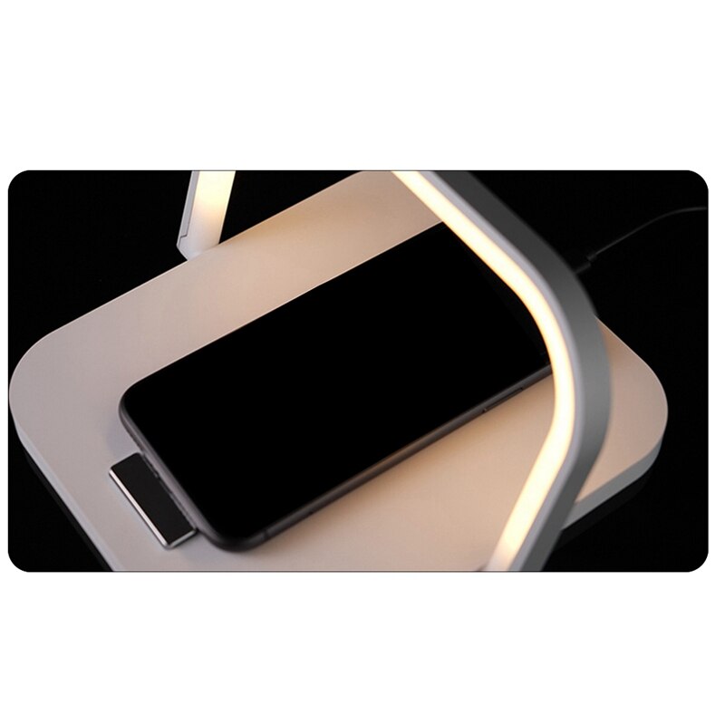 2-in-1 Table Lamp with Wireless Charger for iPhone - Foldable 5-Speed Warm Light Dock Station