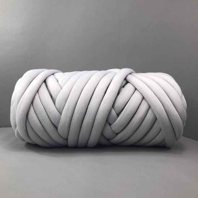 Manta de punto de Super grueso para el hogar, 500g, trenza vegana, suave, tejido de brazo, alfombras, manta: Light Grey