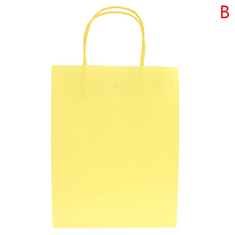 Effen Kleur Paper Party Bags Kraft Tas Met Handgrepen Recyclebaar Tas: YL