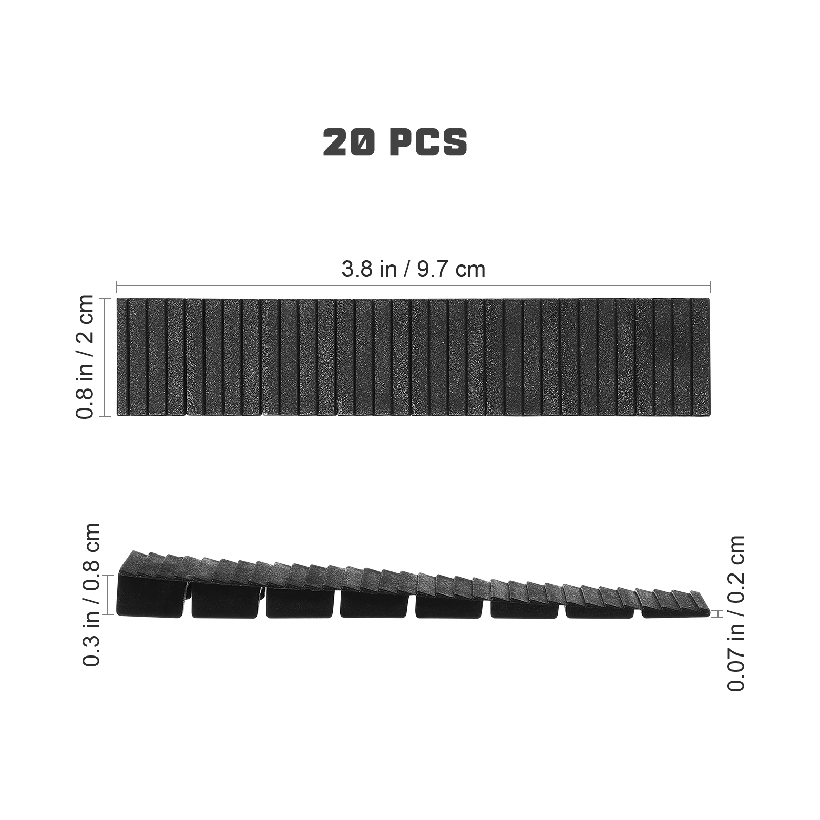 20 Pcs Furniture Balance Spacers Shims and Wedges for Leveling Levelers Levelling Height Adjustment Toilet Plastic