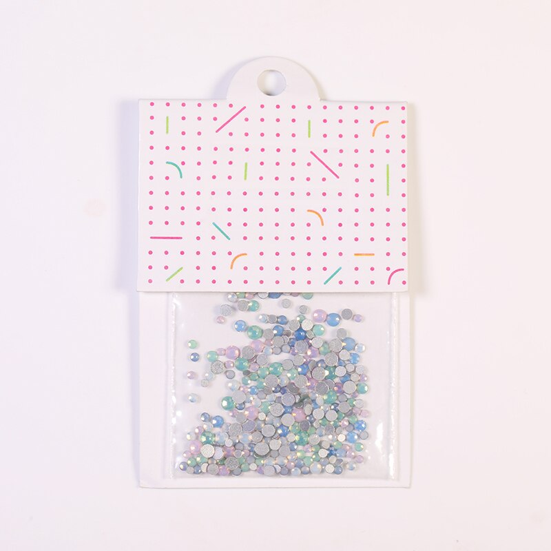 1 Bag Kleurrijke 3D Nail Opal Steentjes Platte Bodem Multi-Size 4 Kleur 3 Size Shining Nail Stones Nail art Decoratie Diy Tools