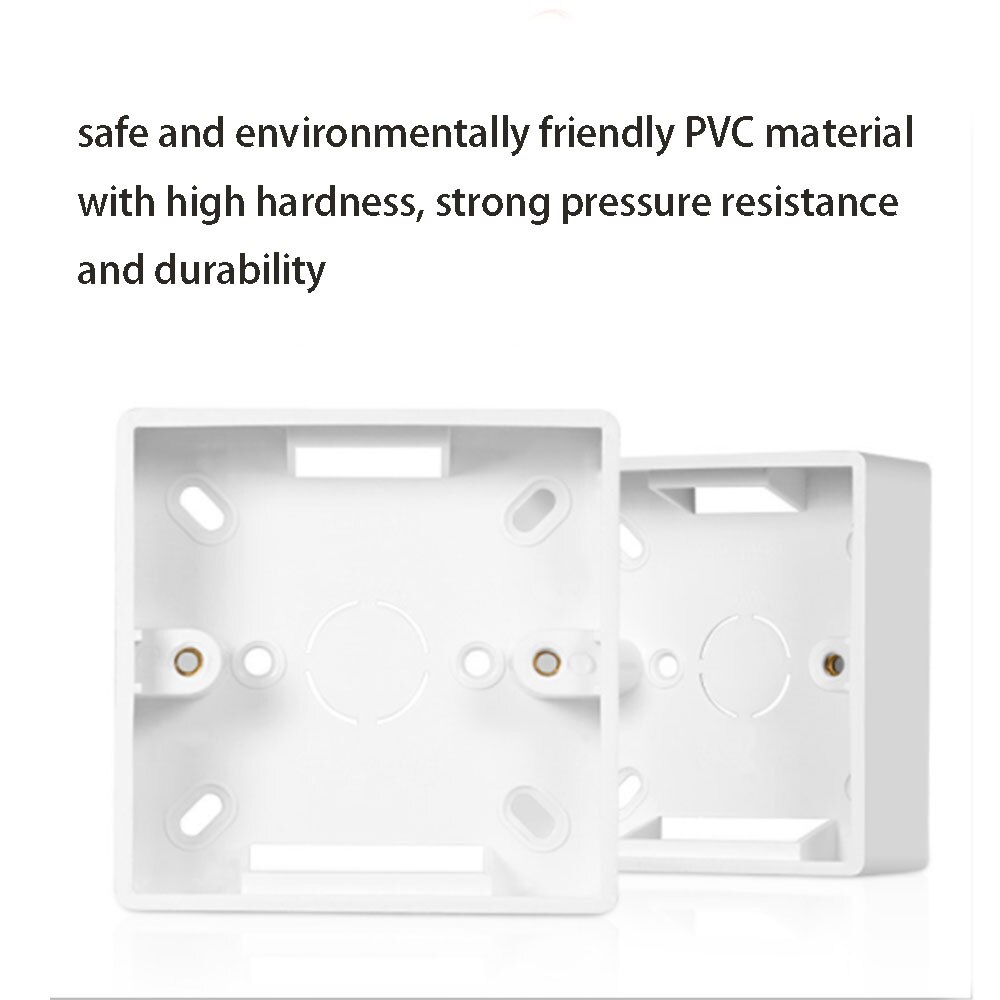 Caja de conexiones de engrosamiento de PVC, montaje en pared externo, Instalación en superficie adecuada para 86 interruptores y enchufes estándar, 86x86