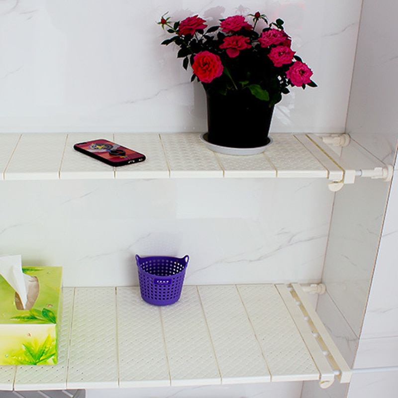 Adjustable Wardrobe Storage Shelf Wall Mounted Extendable Rack Cupboard Space Saving TI99