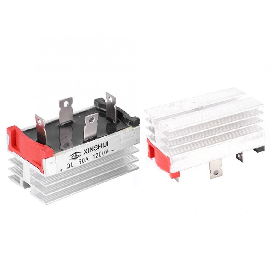 2 Phase Diode Bridge Rectifier 50A 1200V Full Bridge Rectifier with Aluminum Case Heat Sink Diode Bridge Control