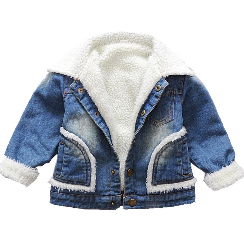 girl cowboy coat children winter style Korean winter coat thick